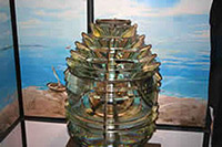 close up of fresnel lens in tower