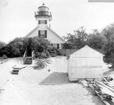 Lighthouse with the boathouse from around 1900